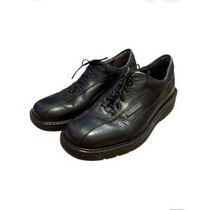 90s Mephisto Goodyear Welt Black Leather 7 Portugal Grunge Bicycle Toe Shoe VTG
